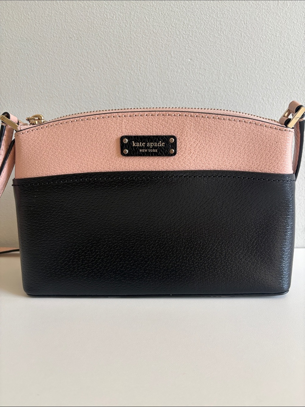 Kate Spade New York Colorblock Saffiano Leather Crossbody Bag Pink Black